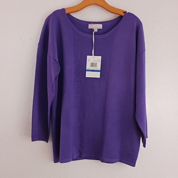 Carolyn Taylor joanna rib dolman pull over sweater size Xl - Picture 1 of 4